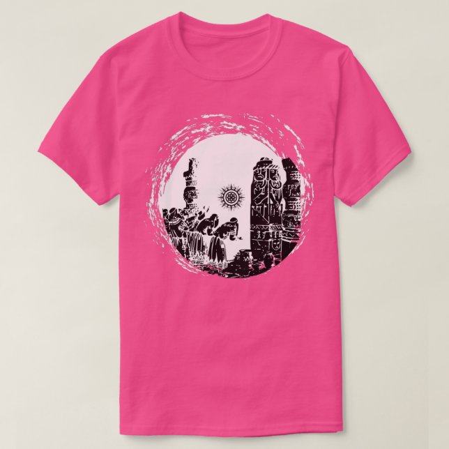 Temple of Arkona Zbruch Idol Slavic Pagans Worship T Shirt (Design framsida)