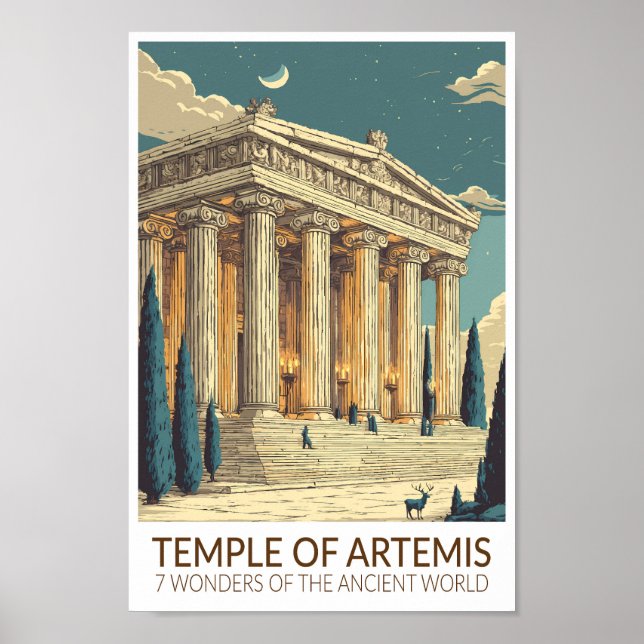 Temple of Artemis Seven Wonders of the World Art Poster (Framsidan)