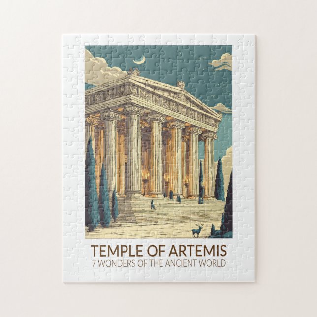 Temple of Artemis Seven Wonders of the World Art Pussel (Vertikal)