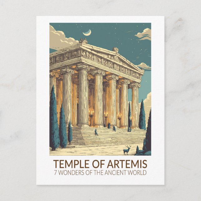 Temple of Artemis Seven Wonders of the World Art Vykort (Framsida)