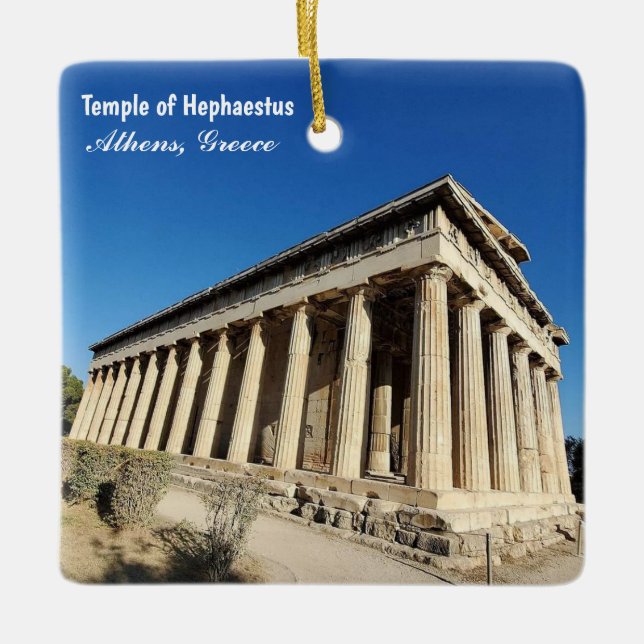 Temple of Hephaestus Athens Greece Souvenir Julgransprydnad Keramik (Framsida)