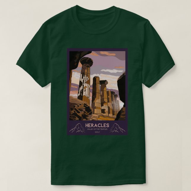 Temple of Heracles Agrigento Valley of the Temples T Shirt (Design framsida)