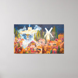 Temple of Jerusalem in Hanukkah Canvastryck