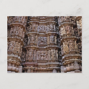 Temple of Khajuraho, Indien Vykort
