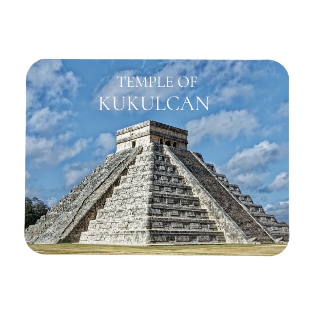 Temple of Kukulcán, Pyramid, Chichen Itza, Mexiko Magnet (Horisontell)