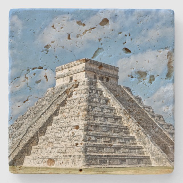 Temple of Kukulcán, Pyramid, Chichen Itza, Mexiko Stenunderlägg (Framsidan)