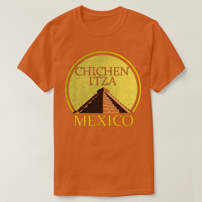 Temple of Kukulcn El Castillo Chichen Itza Mexico T Shirt (Design framsida)
