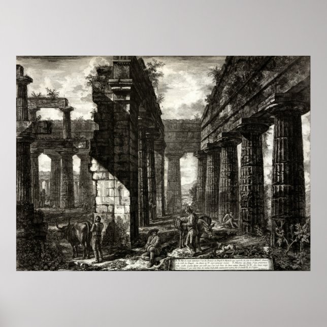 Temple of Neptune, Paestum - Giovanni Battista Pir Poster (Framsidan)