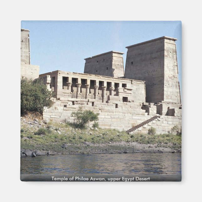Temple of Philae Aswan, Öster Egypten Desert Magnet (Framsidan)