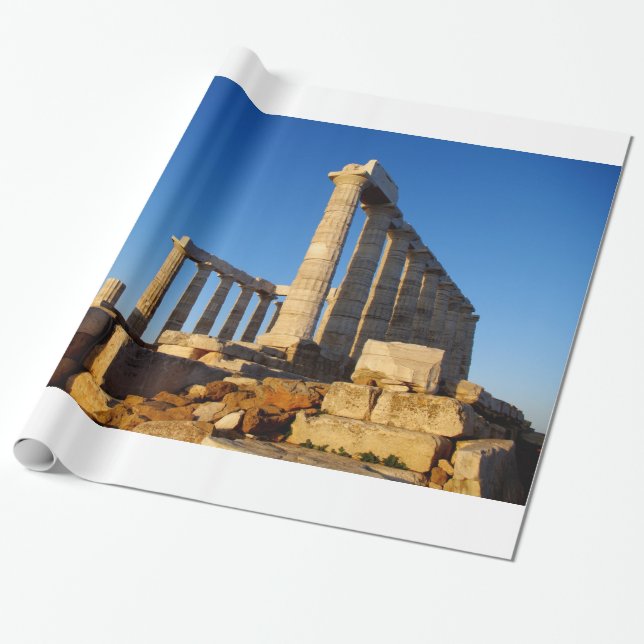 Temple of Poseidon - Sounio Presentpapper (Utrullad)