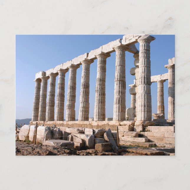 Temple of Poseidon, Sounion, Grekland Vykort (Framsida)