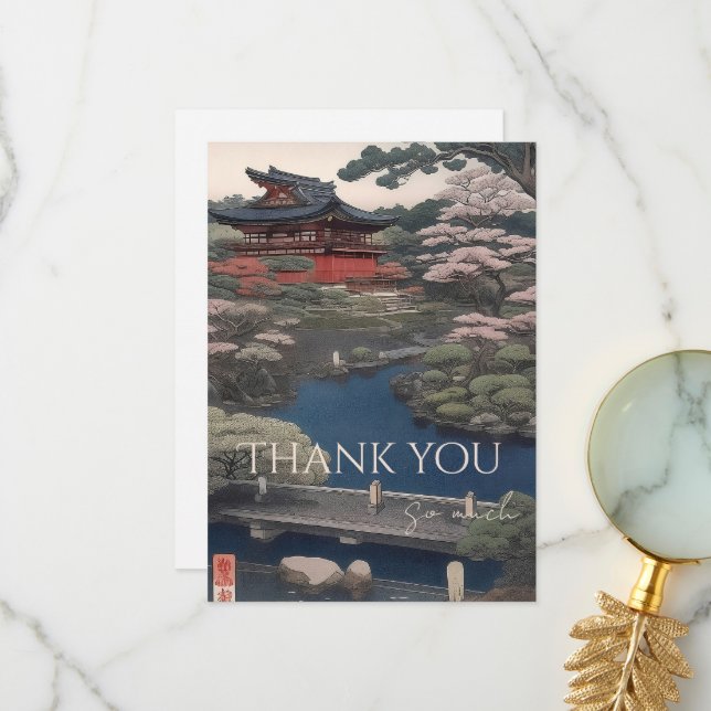 Temple on the river - Japan Tack Kort (Fram/Back In Situ)