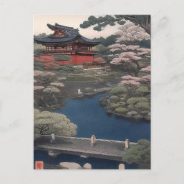 Temple on the river - Japan Vykort