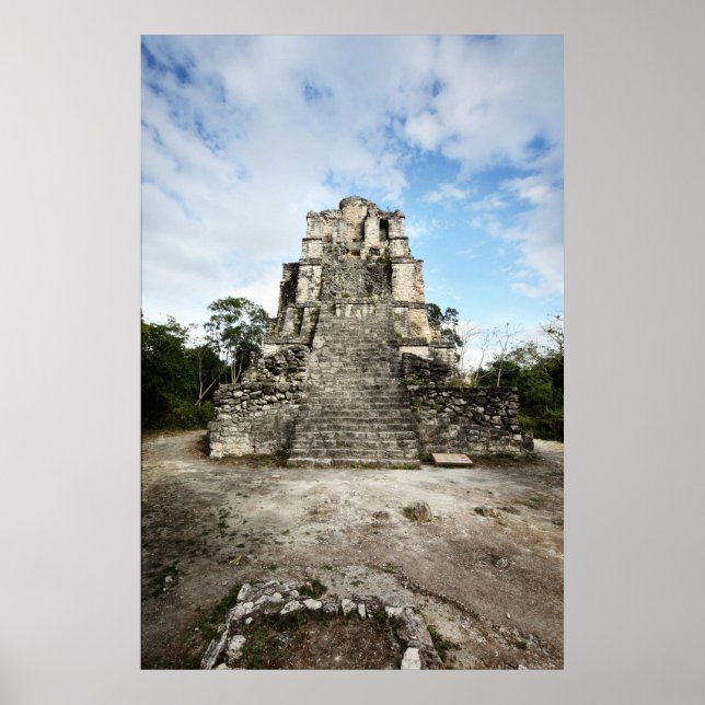 Temple på Muyil arkeologisk plats. El Castillo Poster (Framsidan)