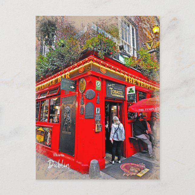 Temple Pub Dublin Irland Vykort (Framsida)