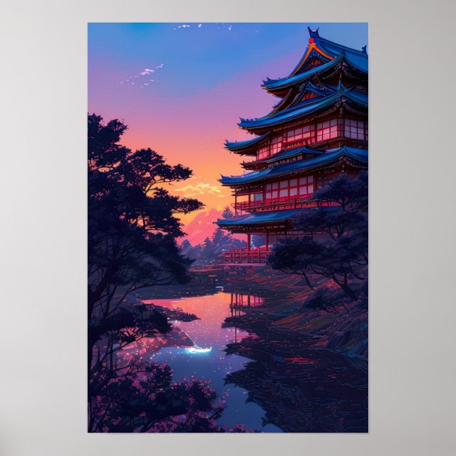 Temple Reflection, Sanctuary by sjö Poster (Framsidan)