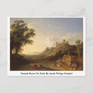 Temple Ruins på Sicily av Jacob Philipp Hackert Vykort