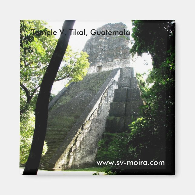 Temple V, Tikal, Guatemala Magnet (Framsidan)
