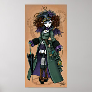 Temple Victorian Steampunk Time Traveler Angel Poster