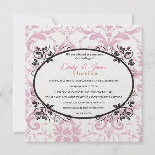 Temple Wedding Reception Inbjudan Rosa Coronation