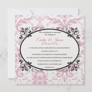 Temple Wedding Reception Inbjudan Rosa Coronation