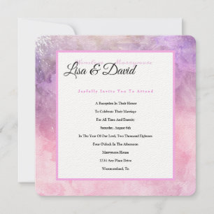 Temple Wedding Reception Inbjudan-Rosa Watercolor Inbjudningar
