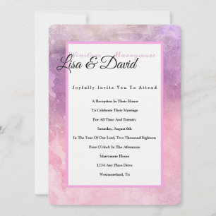Temple Wedding Reception Inbjudan-Rosa Watercolor  Inbjudningar