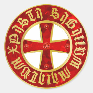 Templer Kreuz / Ritterkreuz / Crusaders Cross Runt Klistermärke