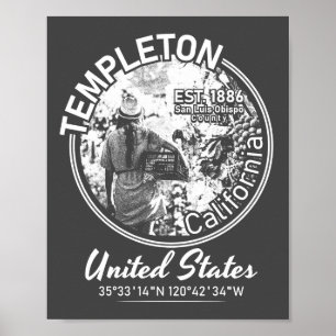 TEMPLETON - KALIFORNIENS VINTAGE POSTER