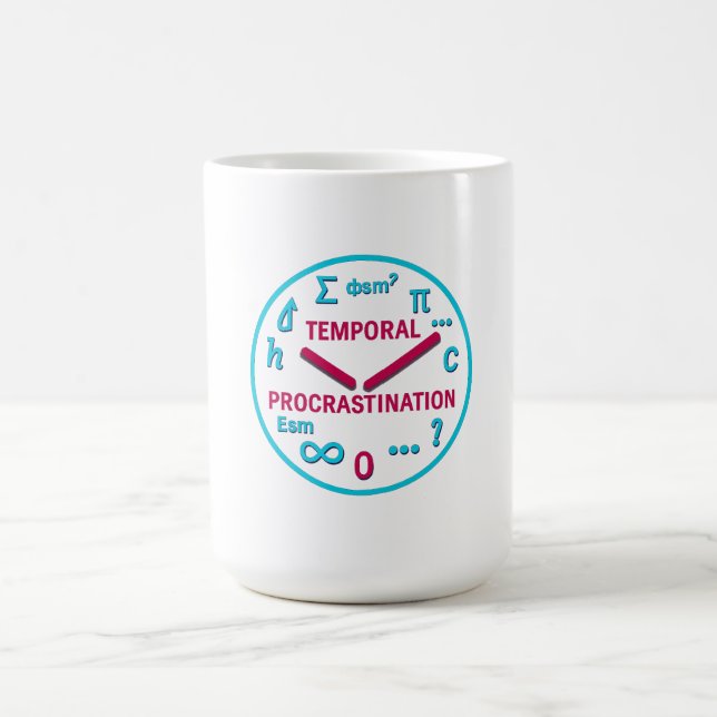 Temporal Procrastination Physics Clock T-Shirt Kaffemugg (Center)
