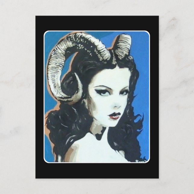 "Temptation in the Magick"-målning på en Vykort (Framsida)