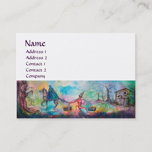 TEMPTATION Mörk Knight,Djävulen Treasure,Blue Whit Visitkort (Framsida)