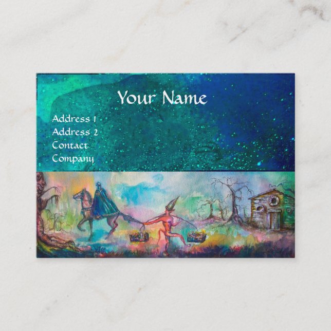 TEMPTATION Mörk Knight,Djävulen Treasure,Nattblå Visitkort (Framsida)