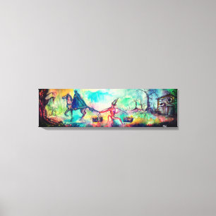 TEMPTATION Mörk Knight och Djävulen Treasure ,Blue Canvastryck