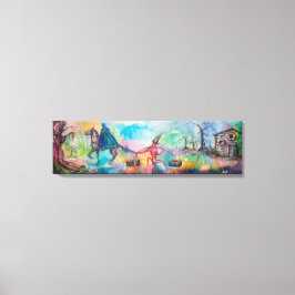 TEMPTATION Mörk Knight och Djävulen Treasure ,Blue Canvastryck