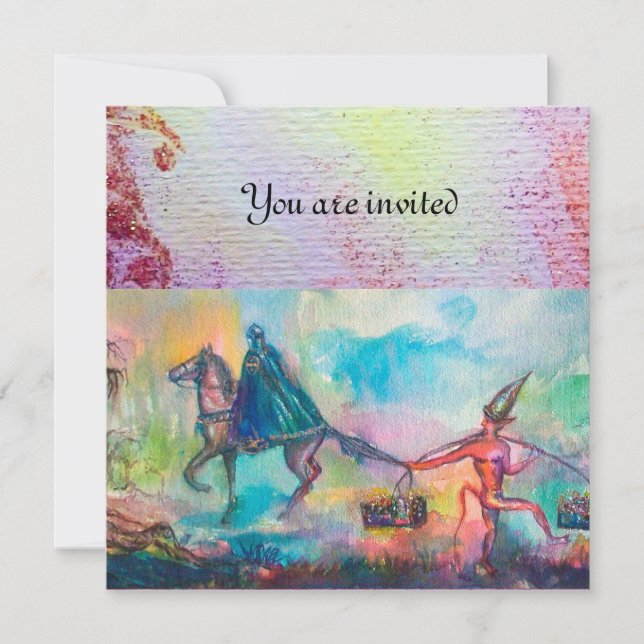 TEMPTATION Mörk Knight och Djävulen Treasure ,Blue Inbjudningar (Framsida)