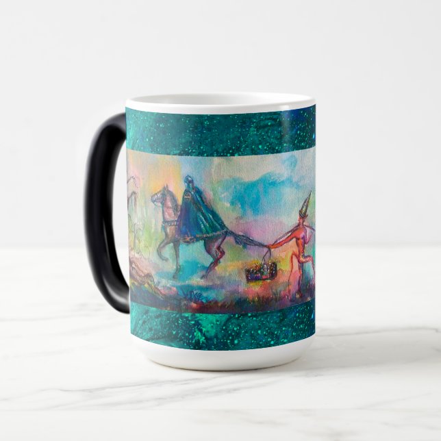 TEMPTATION Mörk Knight och Djävulen Treasure Blue Magisk Mugg (Framsida vänster)
