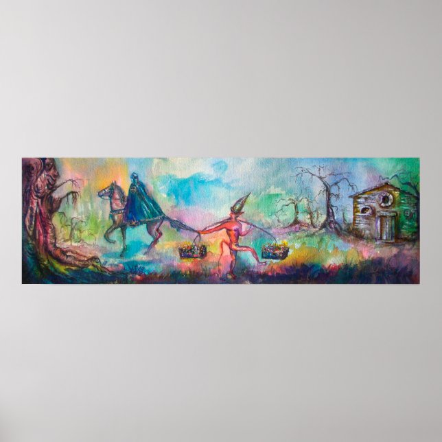 TEMPTATION Mörk Knight och Djävulen Treasure ,Blue Poster (Framsidan)