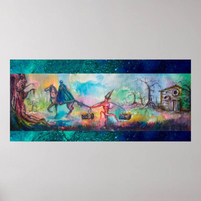 TEMPTATION Mörk Knight och Djävulen Treasure ,Blue Poster (Framsidan)