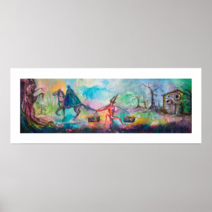 TEMPTATION Mörk Knight och Djävulen Treasure ,Blue Poster