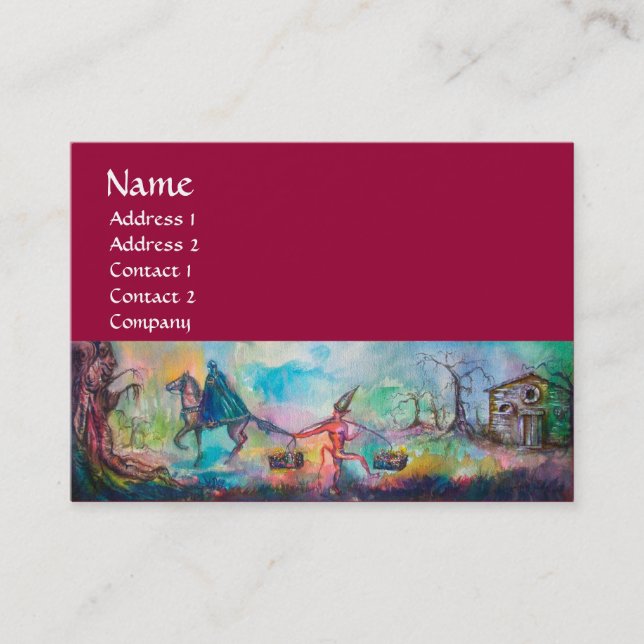 TEMPTATION Mörk Knight och Djävulen Treasure Red Visitkort (Framsida)