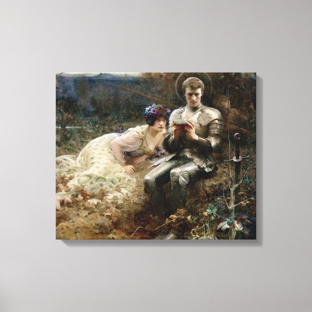 Temptation of Herr Percival (Medieval Knight) Canvastryck (Framsida)