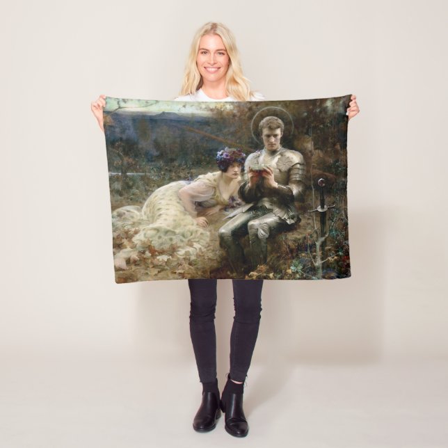 Temptation of Herr Percival (Medieval Knight) Fleecefilt (På plats)