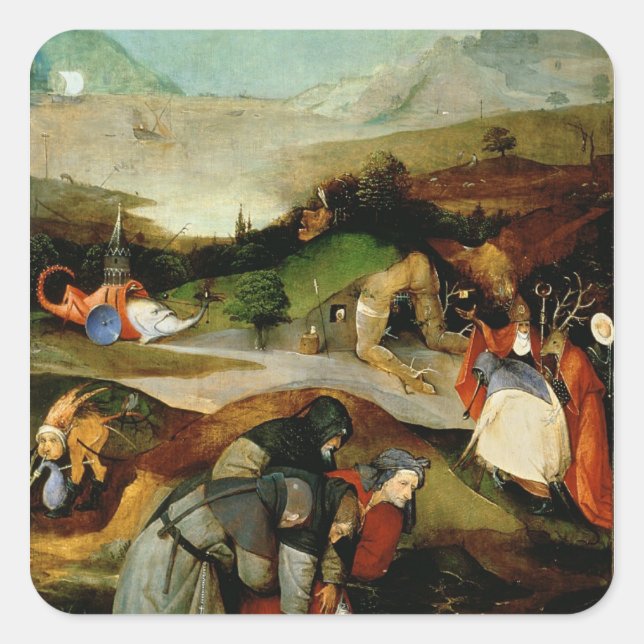 Temptation of St. Anthony Fyrkantigt Klistermärke (Framsida)