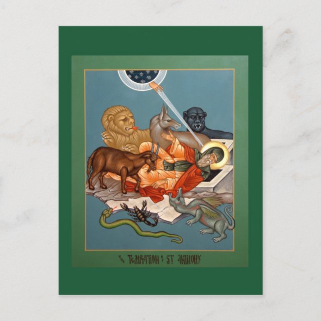 Temptation of St. Anthony Prayer Card Vykort (Framsida)
