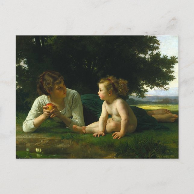 Temptation, William-Adolphe Bouguereau Vykort (Framsida)