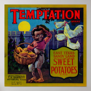 Temptation Yam LabelPittsburg, TX Poster