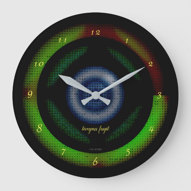 Tempus Fugit Acrylic Wall Clock Stor Klocka (Framsida)