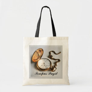 Tempus Fugit Antique Pocket Watch Tote Tygkasse