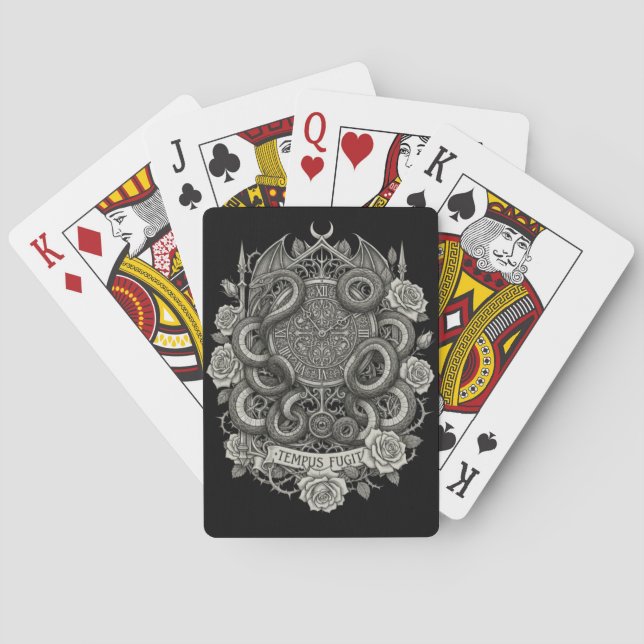 Tempus fugit-kort casinokort (Baksidan)